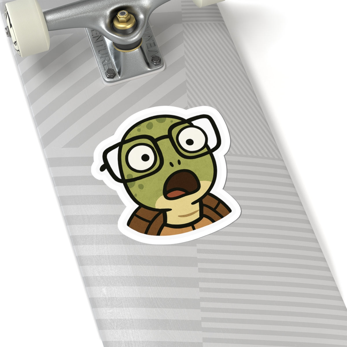 Surprised Turtle Kiss-Cut Sticker | Fun Laptop Decor, Cute Gifts, Kid's Room Decor, Unique Party Favors, Laptop Stickers