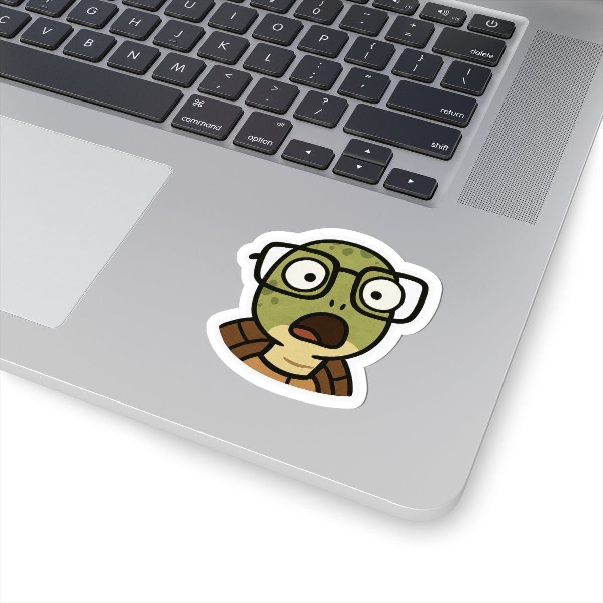 Surprised Turtle Kiss-Cut Sticker | Fun Laptop Decor, Cute Gifts, Kid's Room Decor, Unique Party Favors, Laptop Stickers
