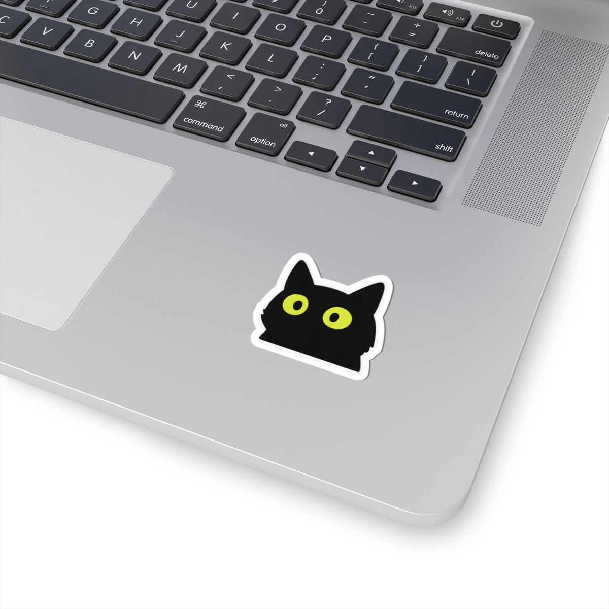 Black Cat Eyes Sticker – Lemon-Green Eyes Expression – Waterproof Vinyl for Phone, Notebook, Tablet