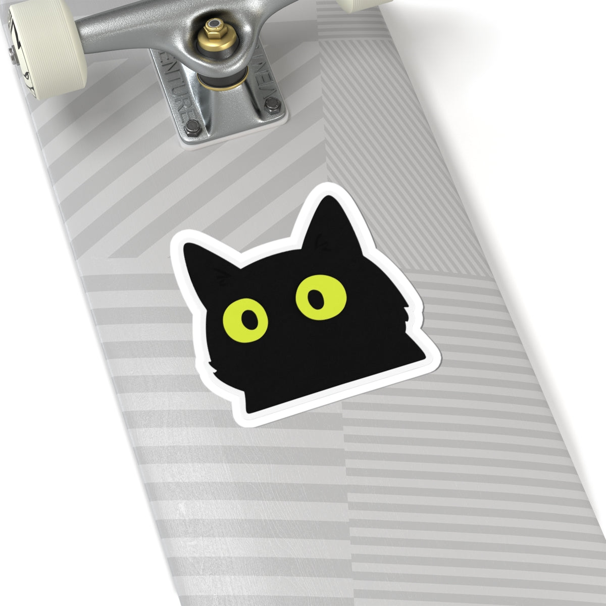 Black Cat Eyes Sticker – Lemon-Green Eyes Expression – Waterproof Vinyl for Phone, Notebook, Tablet