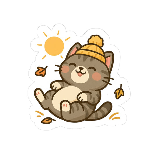Selva Fall Collection 008 - Loving Weather | Kiss-Cut Sticker Perfect for Laptops, Journals, Gift Baskets, Fall Decor, Cat Lovers