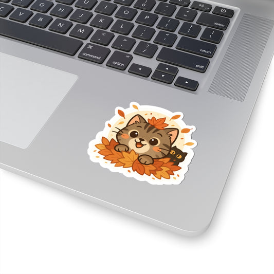 Selva Fall Collection 005 - Hide on Leafs | Cute Animal Decor, Laptop Stickers, Autumn Gifts, Pet Lover Aesthetic, Cozy Autumn Decor