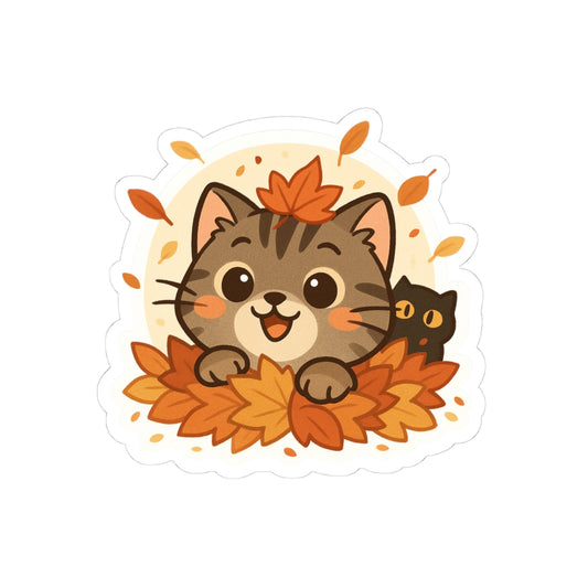 Selva Fall Collection 005 - Hide on Leafs | Cute Animal Decor, Laptop Stickers, Autumn Gifts, Pet Lover Aesthetic, Cozy Autumn Decor