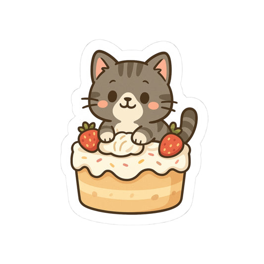 Selva Collection – Cute Chibi Cat Stickers 004 - Cute Cat Dessert Kiss-Cut Stickers, Adorable Cat Stickers, Gift for Cat Lovers, Planner Stickers, Laptop Decor, Birthday Party Favors